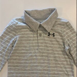Under Armour Light Gray Striped Polo one piece